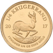 2017 Proof Quarter Ounce Krugerrand Gold Coin 50th Anniversary privy mark