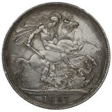 1887 Silver Crown Coin Queen Victoria