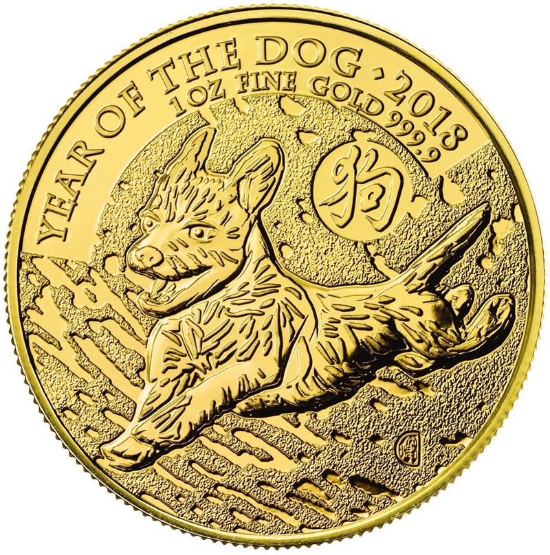 2018 Year of the Dog Gold Coin 1oz Royal Mint Lunar Series