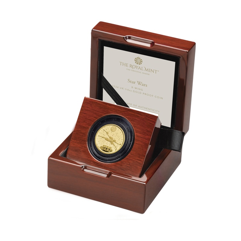 2024 1/4oz X-Wing Star Wars Proof Gold Coin Boxed