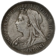 1896 Silver Shilling Coin Queen Victoria