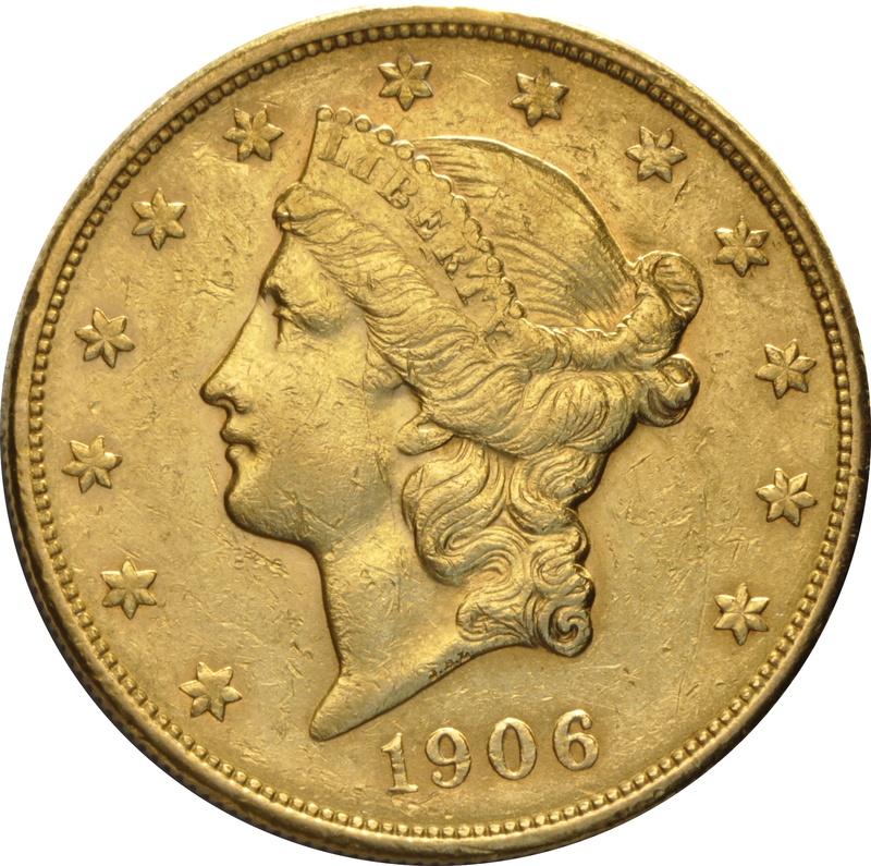 1906 $20 Gold Coin Double Eagle Liberty Head San Francisco
