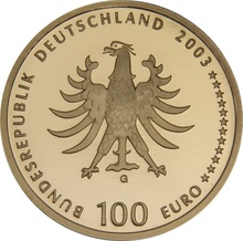 Proof German 100 Euro Gold Coin 2003 UNESCO Weltkulturerbestadt Quedlinburg Boxed