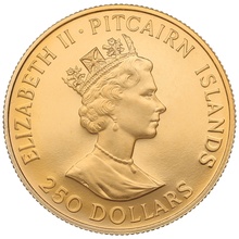 1990 Pitcairn Islands $250 Bicentenary of the First Settlement Gold Proof Coin Boxed