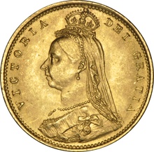 1892 Gold Half Sovereign Queen Victoria Jubilee Head Shield Back NGC MS63
