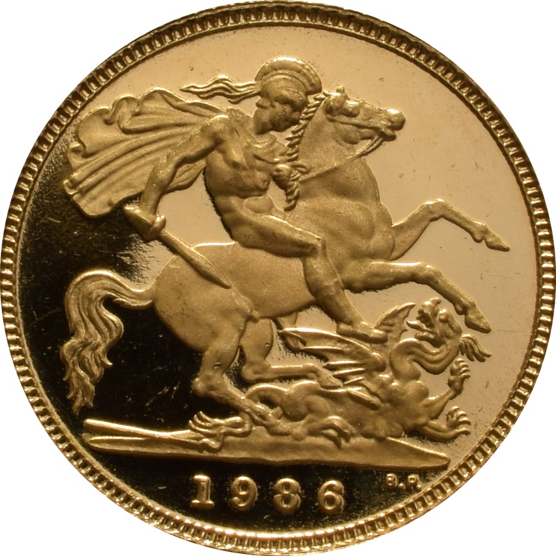 1986 Gold Half Sovereign Elizabeth II Third Head Proof