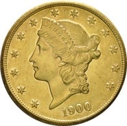 1900 $20 Gold Coin Double Eagle Liberty Head San Francisco
