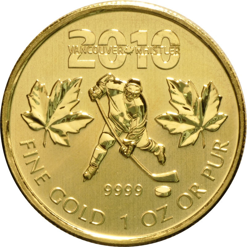 2010 Canadian Maple Leaf Gold Coin 1oz Vancouver Whistler