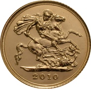 2010 Gold Half Sovereign Elizabeth II Fourth Head