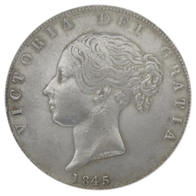 1845 Silver Half Crown Coin Queen Victoria CGS25