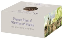 2023 Proof 2oz 25th Anniversary of Harry Potter Silver Coin Hogwarts School Boxed
