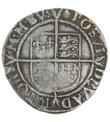 Silver Shilling Coin Queen Elizabeth I Near Fine