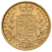 1871 Gold Sovereign - Victoria Young Head Shield Back - London
