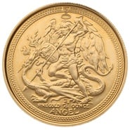 1986 Isle of Man Angel Gold Coin 1/4oz
