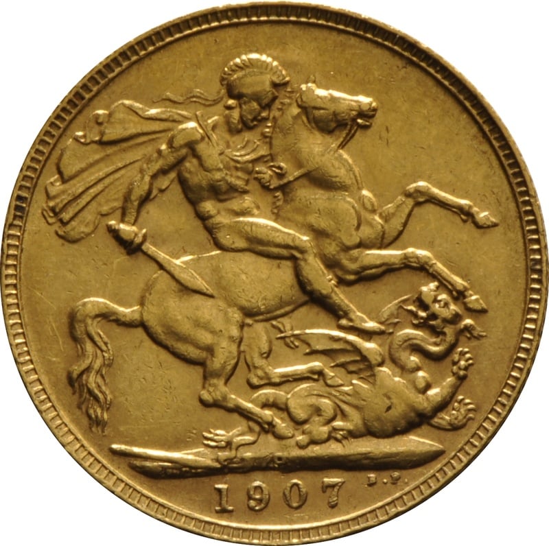 1907 Gold Sovereign Coin Edward VII Perth