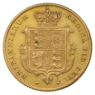 1852 Half Sovereign Victoria Young Head Shield Back - London