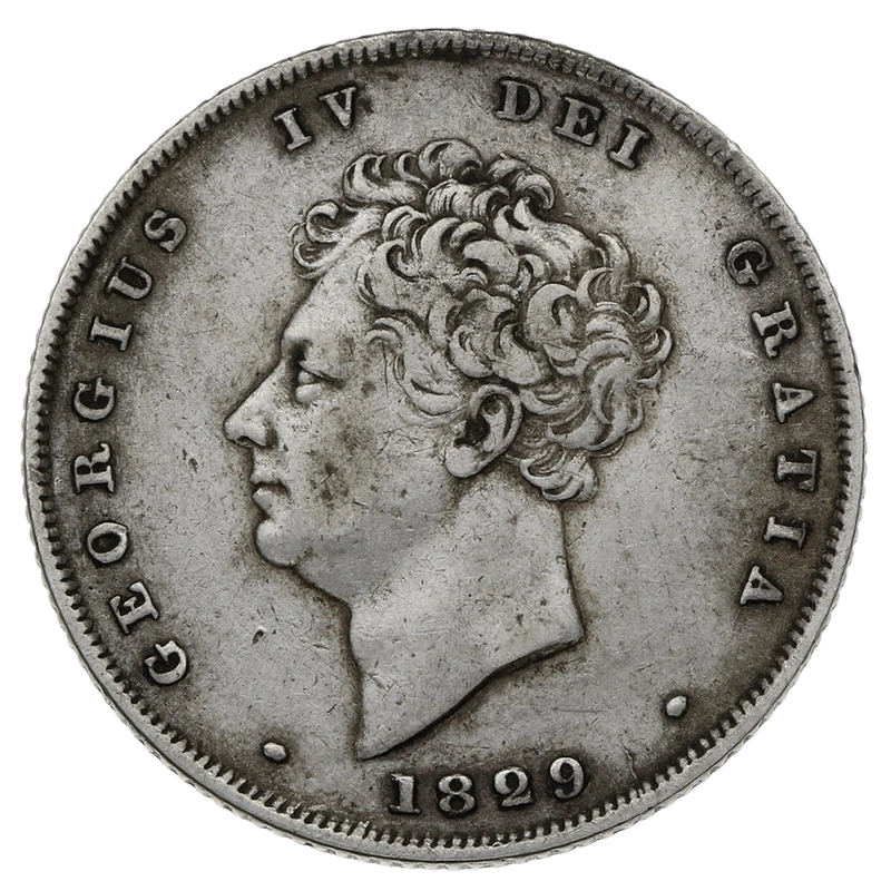 1829 Silver Shilling Coin George IV