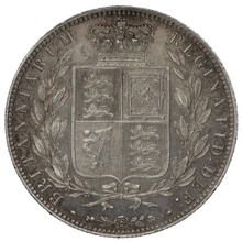1874 Silver Half Crown Coin Queen Victoria