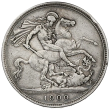 1900 Silver Crown Coin Queen Victoria