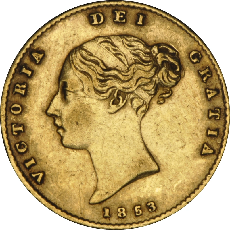 1853 Gold Half Sovereign Queen Victoria Young Head Shield Back NGC XF45