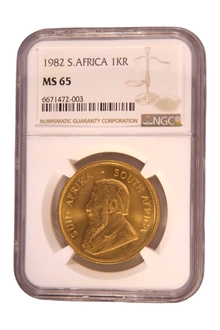 1982 Krugerrand Gold Coin 1oz NGC MS65