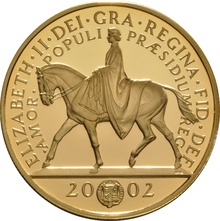 2002 Proof Gold Crown £5 Coin Golden Jubilee Boxed