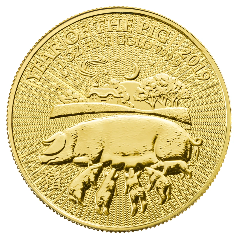2019 Year of the Pig Gold Coin 1oz Royal Mint Lunar Series