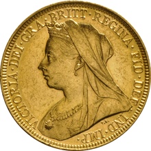 1896 Gold Sovereign Coin Queen Victoria Old Head Melbourne