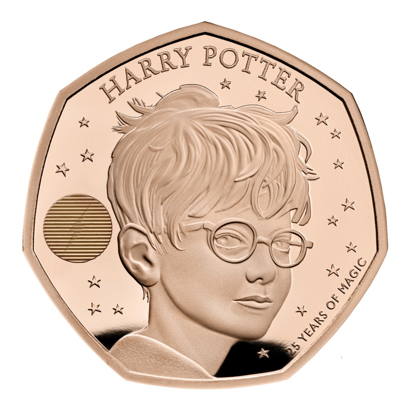 2022 Proof 50p 25th Anniversary of Harry Potter Gold Coin Boxed