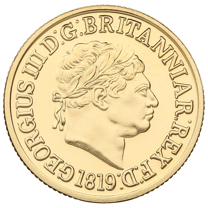 1819 Proof Gold Sovereign Coin George III Restrike