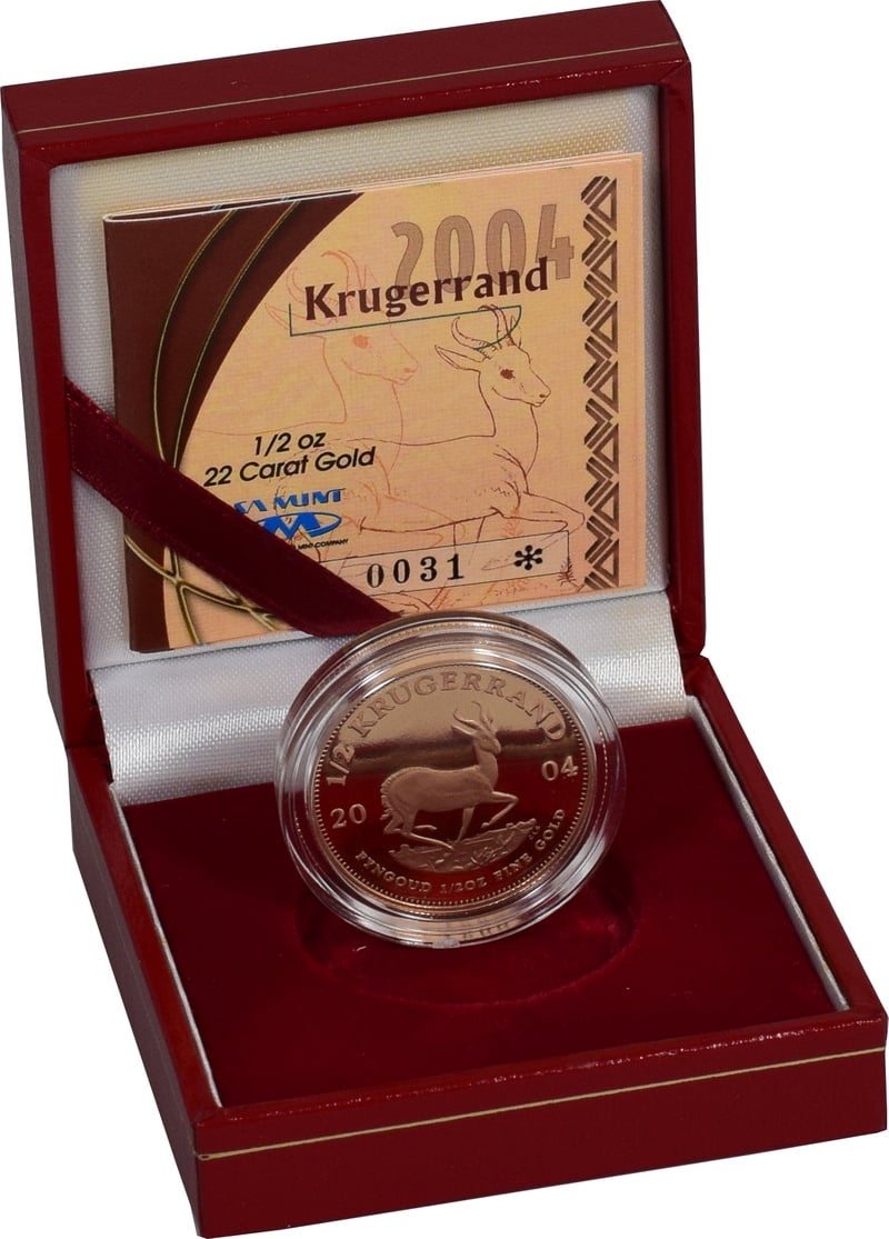 2004 Proof 1/2oz Krugerrand Gold Coin Boxed