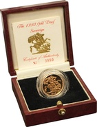 1993 Gold Proof Sovereign Boxed