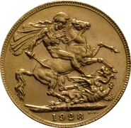 1928 Gold Sovereign Coin George V SA