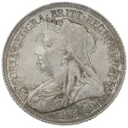 1900 Silver Shilling Coin Queen Victoria