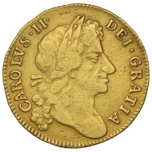 1677 Gold Guinea Charles II