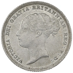 1887 Silver Sixpence Coin Queen Victoria YH