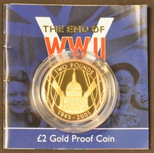 2005 Proof £2 Gold Coin 60th Anniversary WWII Boxed