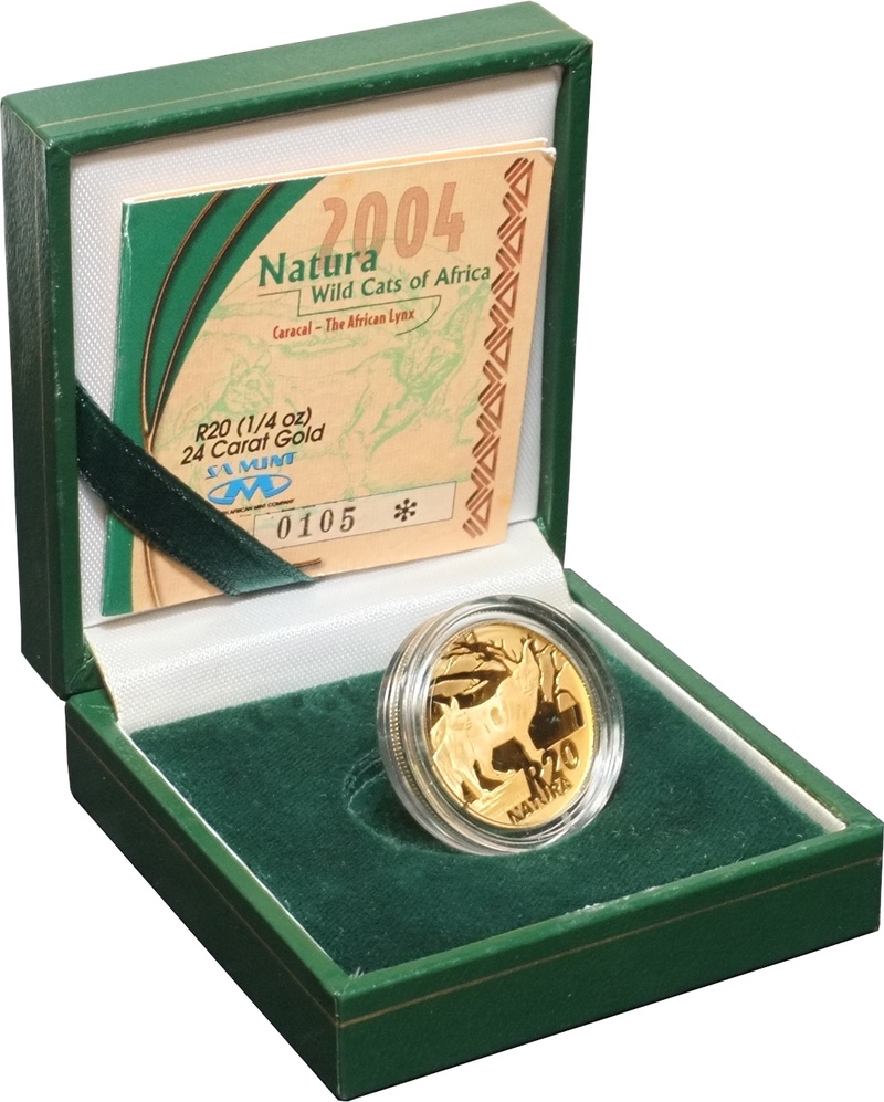 2004 1/4oz Natura Lynx Gold Proof Coin Boxed