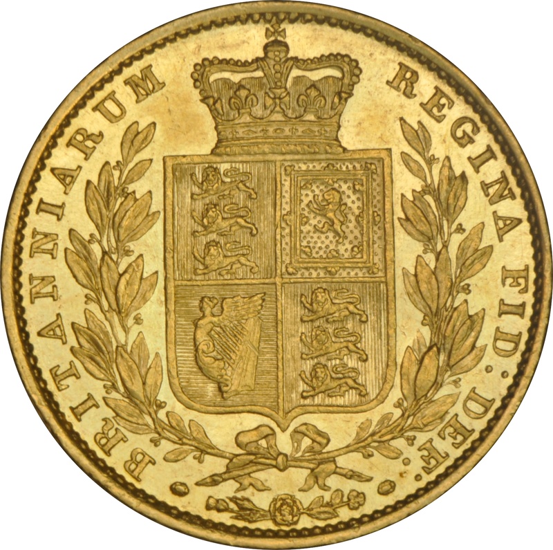 1852 Gold Sovereign Coin Queen Victoria Young Head Shield Back NGC AU55