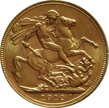 1912 Gold Sovereign Coin George V Perth