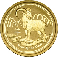 2015 Year of the Goat Gold Coin 1/4oz Perth Mint Australian Lunar Series