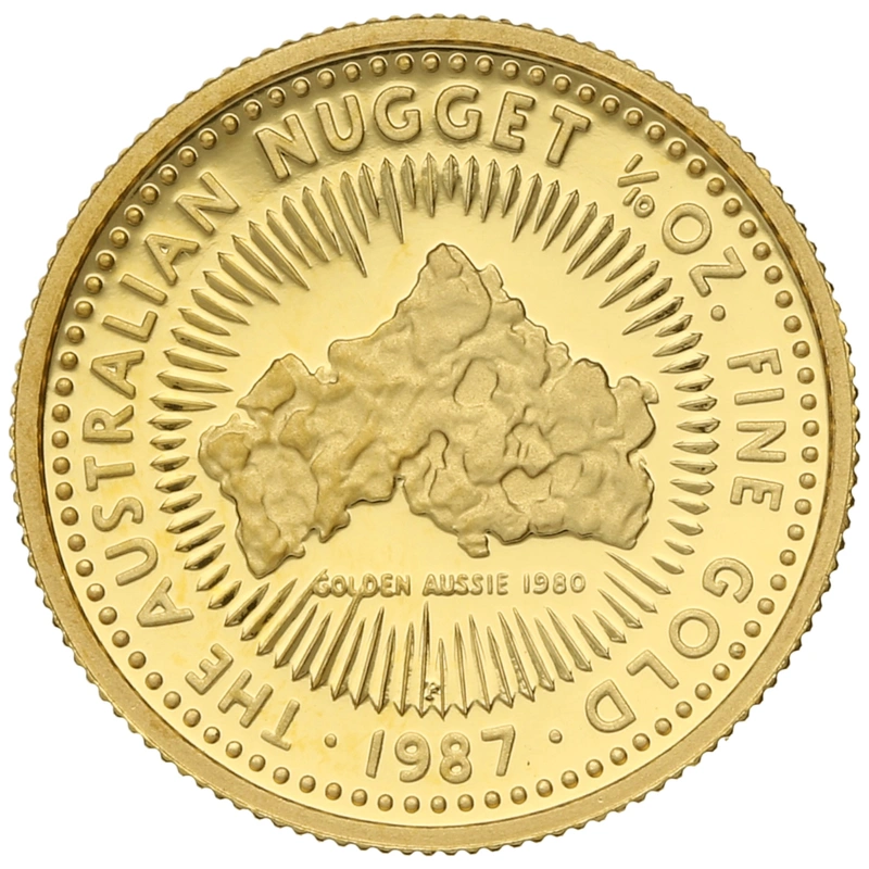 1987 Proof 1/10oz Australian Kangaroo Gold Nugget Coin