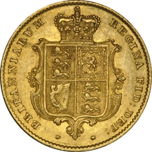 1851 Gold Half Sovereign Queen Victoria Young Head Shield Back NGC AU558