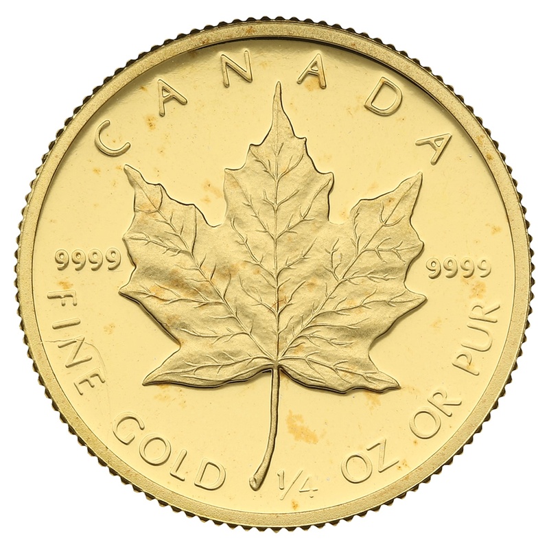 1989 Proof 1/4oz Canadian Maple Leaf Gold Coin