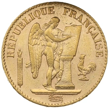 1895 French 20 Francs Gold Coin Guardian Angel A