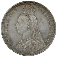 1887 Silver Crown Coin Queen Victoria Extremely Fine