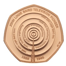 2021 Proof 50p Gold Coin Logie Baird Innovation in Science Boxed