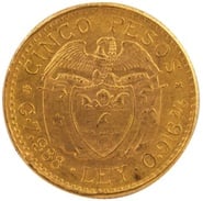 Colombian 5 Pesos Gold Coin