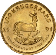 1991 1/10oz Krugerrand Gold Coin