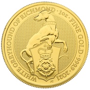 2021 1oz White Greyhound of Richmond Gold Coin Queen's Beasts